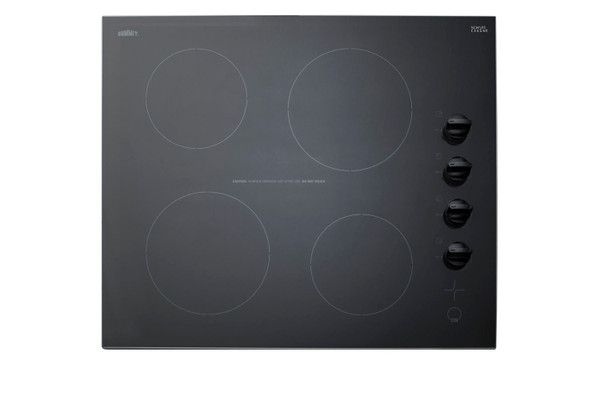 SUMMIT CR4B242BK 24 Wide 230V 4-Burner Radiant Cooktop