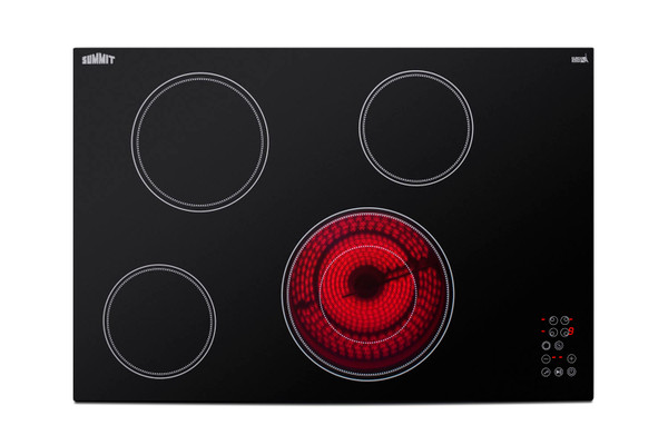 SUMMIT CR4B30T11B 30 Wide 208-240V 4-Burner Radiant Cooktop
