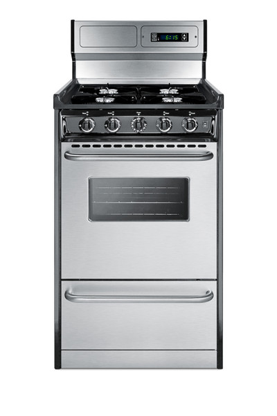 SUMMIT TNM1307BKW 20 Wide Gas Range, Open Burners