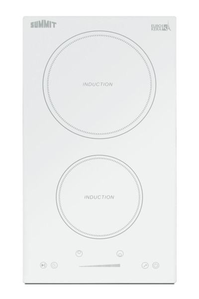 SUMMIT SINC2B231W 12 Wide 208-240V 2-Zone Induction Cooktop