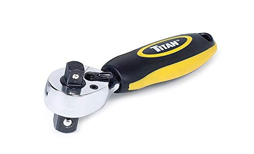 Titan TN12051 3/8-Inch and 1/2-Inch Dual Drive x 5-1/2-Inch 72-Tooth Dual Head Stubby Ratchet