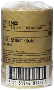 3M Stikit Gold Paper Disc Roll, 240 Grit, 6"