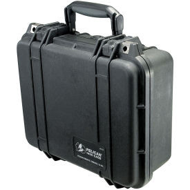 Pelican B2102335 1400 Watertight Small Case With Foam 13-3/8 x 11-5/8 x 6, Black