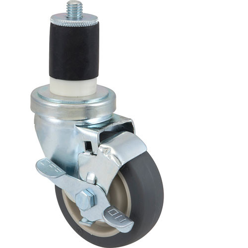 CASTER;STEM;; 3-1/2";W/BRK;GRY