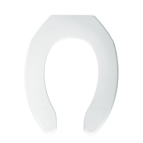 Bemis B1055SSC000 1055SSC000 Plastic Elongated Toilet Seat Open Front Less Cover with Self Sustaining Check Hinge, White