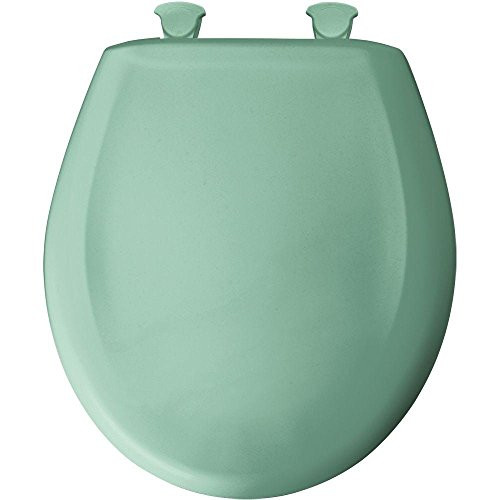 Bemis B200SLOWT165 Round Plastic Toilet Seat in Ming Green with STA-TITE, Easy-Clean & Change and Whisper-Close Hinge 