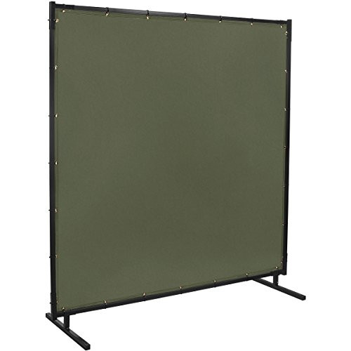 Steiner SB501HD-6X6 Protect-O-Screen HD Welding Screen with Flame Retardant 12-Ounce Canvas Curtain, Duck Olive Green, 6' x 6'