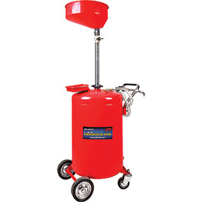 ATD Tools ATD-52030 Standard shop air pressure quickly empties used fluids from the storage tank  Rugged steel construction with large wheels  Large drain funnel with filter screen