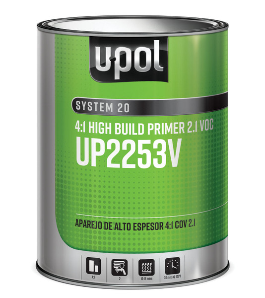 U-POL Products UPL-UP2253V U-Pol 2.1 VOC 4:1 High Build Primer, Gray, 8lbs