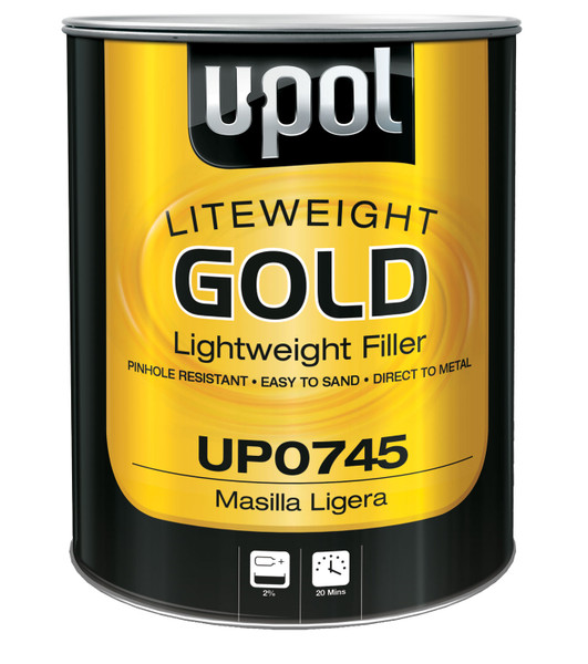 U-POL Products UPL-UP0745 0745 FLYWEIGHT GOLD Lightweight Body Filler - 3 Liter