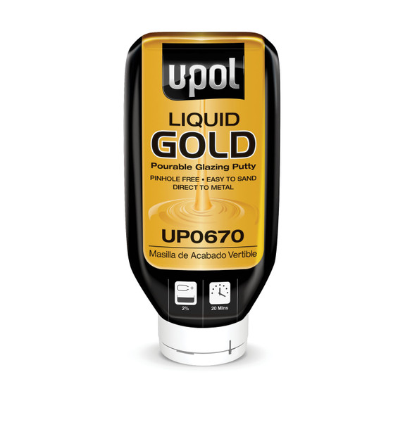 U-POL Products UPL-UP0670 0670 LIQUID GOLD Glazing Putty Bottle - 615ml w/hardener