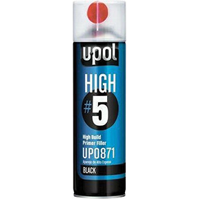 U-POL Products UPL-UP0871 High build lacquer primer aerosol that fill uneven surfaces prior to topcoating. Ideal for spot repairs on fully cured paint, polyester body fillers, GRP and properly prepared steel, aluminum, and galvanized panels.