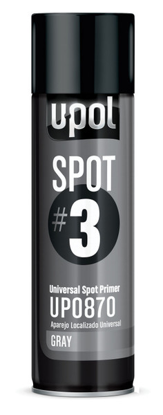 U-POL Products UPL-UP0870 A multi-function, fast drying universal spot primer ideal for small rub through and localized repairs.  Two products in one! - Use directly on metal or plastic parts, no adhesion promoter required  Perfect for use on cut