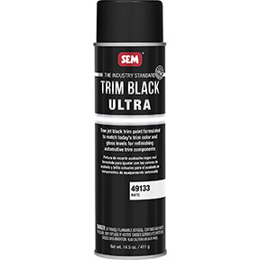 SEM Products SEM-49133 Trim Black Ultra is a true, jet-black trim paint formulated to match todays trim color and gloss levels. Designed for use on plastic, aluminum, steel, and stainless steel.