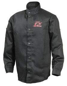 Steiner Industries STI-1160-X Steiners cotton fabric is processed and treated to be permanently flame retardant  It is a cooler, lighter, economical solution for light exposure to sparks and spatter  Snap front and wrist closure  Leather reinforced