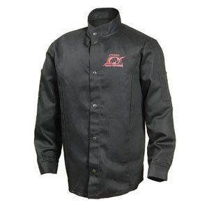 Steiner Industries STI-1160-L Steiners cotton fabric is processed and treated to be permanently flame retardant  It is a cooler, lighter, economical solution for light exposure to sparks and spatter  Snap front and wrist closure  Leather reinforced