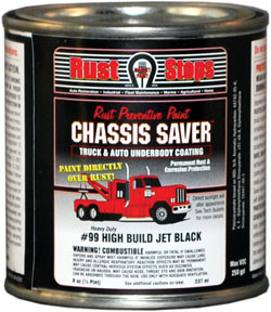 Magnet Paint & Shellac Co., Inc. MPC-UCP99-16 Chassis Saver is a high solids, VOC compliant, single component chassis paint and underbody coating specially formulated to permanently stop automotive and truck corrosion without the use of primers or