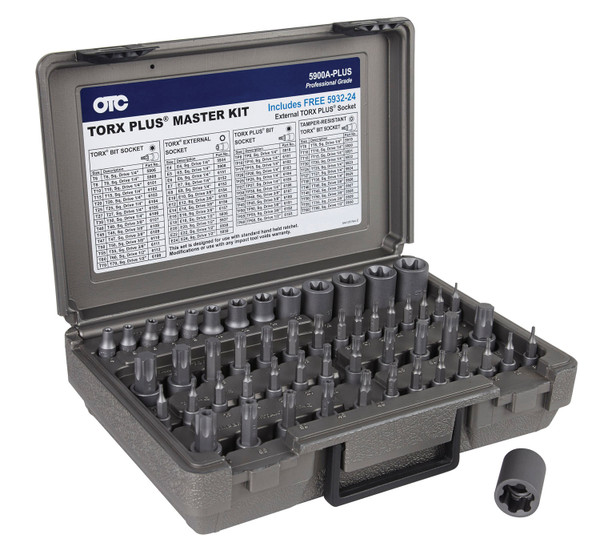 OTC Tools & Equipment OTC-5900A-PLUS Updated 53-piece Master Torx Bit Socket Set   Bonus 24mm External Torx PLUS Socket for 2017 Ford Super Duty pick-up beds  Includes Torx, Torx PLUS, Tamper Resistant Torx, Bit Sockets and Ext. Torx Sockets  Hard