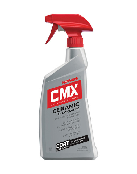 Mothers Polish MTR-01024 Mothers CMX Ceramic Spray Coating is an affordable, user-friendly, ultra-durable, super-hydrophobic protection formula. Just spray on and wipe off, with this game-changing SiO2 (Silicon Dioxide) and TiO2 (Titanium Dioxide)