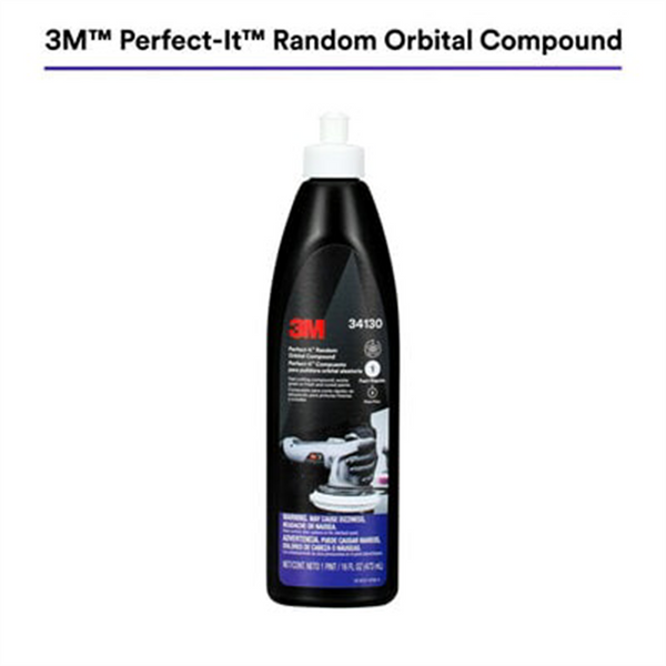 3M Company MMM-34130 3M Perfect-It Random Orbital Compound is the newest compound in the Perfect-It family.  Our professional grade fast cutting compound formula is designed to be used with our 3M(TM) Random Orbital Polisher for quick removal of 1200