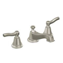 CSI TS6205BN Moen T6205BN Rothbury Brushed Nickel Two-Handle Low Arc Bathroom Faucet (Not CA / VT Compliant) (Valve Not Included)
