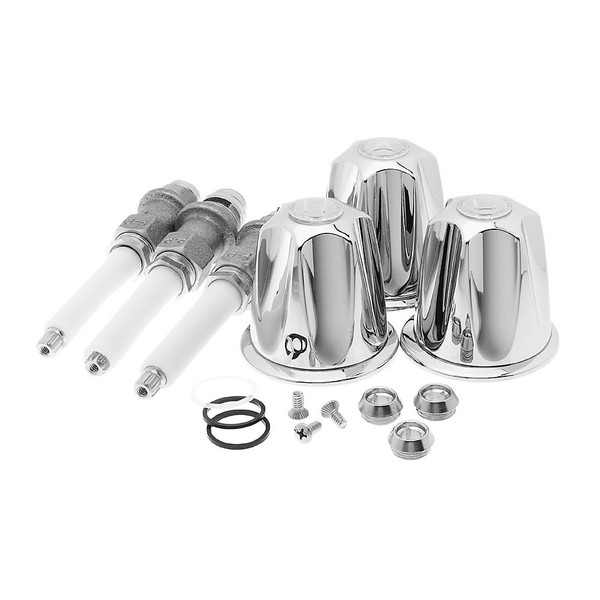 Pfister S10-230 3-Handle Tub & Shower Faucet with Metal Verve Knob Handles, Polished Chrome