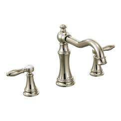 CSI TS22103NL Moen -4792 Weymouth Polished Two-Handle High Arc Roman Tub Faucet with Valve, Polished Nickel