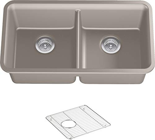 Kohler K-8199-CM3 Kohler Cairn Undermount Dbl Equal Sink W/Rack