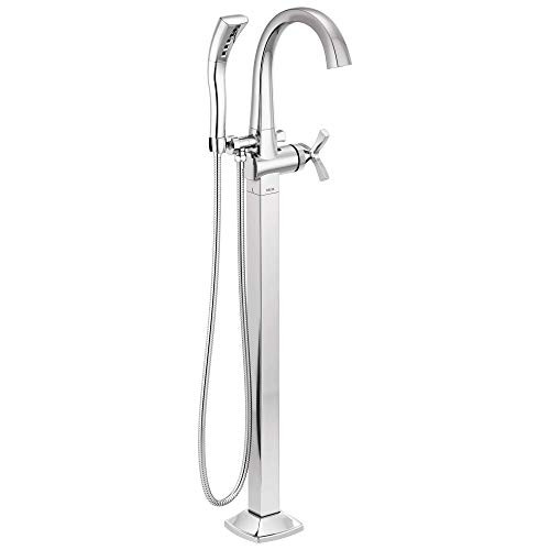 Delta T47776-FL Delta Stryke Single Handle Floor Mount Tub Filler Trim - Chrome