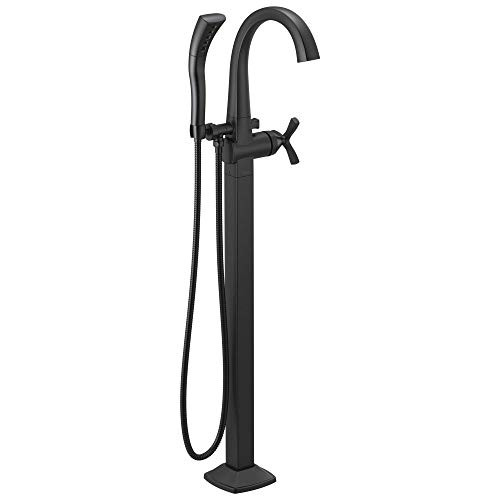 Delta T47776-BLFL Delta Stryke Single Handle Floor Mount Tub Filler Trim - Matte Black