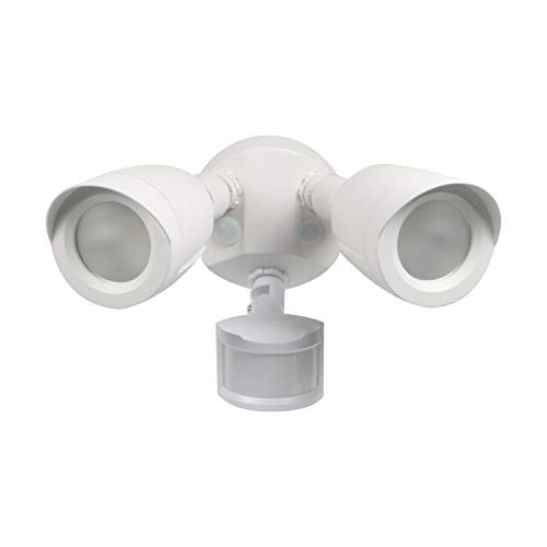 Nuvo Lighting N65711 LED SECURITY LIGHT DUAL HEAD MOTION SENSOR INCLUDED WHITE FINISH 3000K