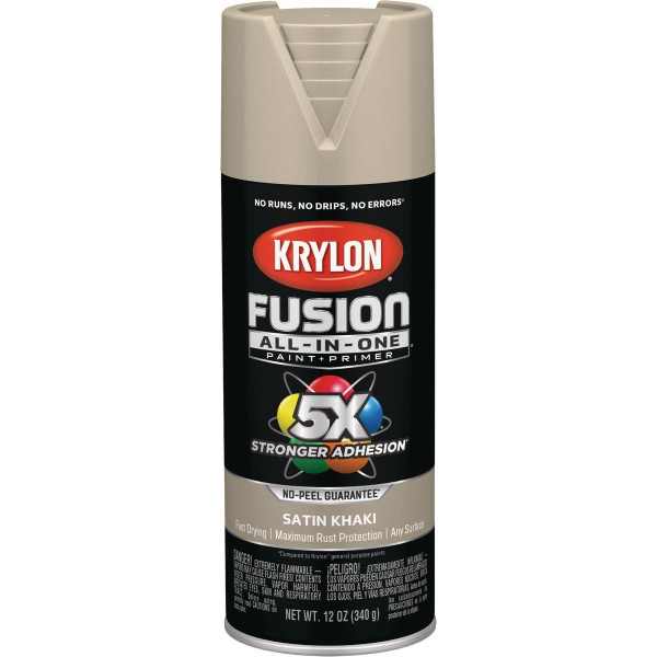 Fusion Paint Primer Krylon Fusion All-In-One Paint + Primer, Satin Khaki