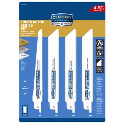 Century Drill & Tool CDT07904 Century Drill and Tool 7904 Cobalt Bi-Metal Reciprocating Saw Blade Set, 4 Piece