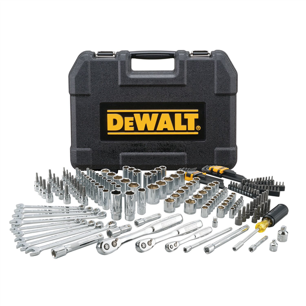 DeWalt  Drive Socket Set For Mechanics, 200-Piece, 1/4" & 3/8" & 1/2" Drive, Mm/SAE
