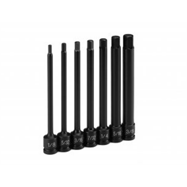 Grey Pneumatic 1/4" Dr. 7 Pc.  4" Length Fractional Hex Driver Set