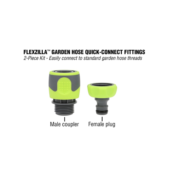 Legacy Manufacturing Flexzilla&trade; Garden Hose Quick-Connect Fittings, 2-Piece Coupler & Plug Kit