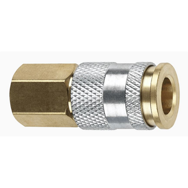 Amflo 1/4" Coupler with 1/4" Female threads HI-FLO Brass- Pack of 10