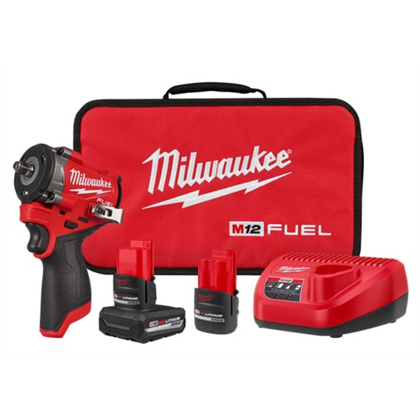 Milwaukee Tool M12 FUEL&trade;  Stubby 3/8" Impact Wrench Kit