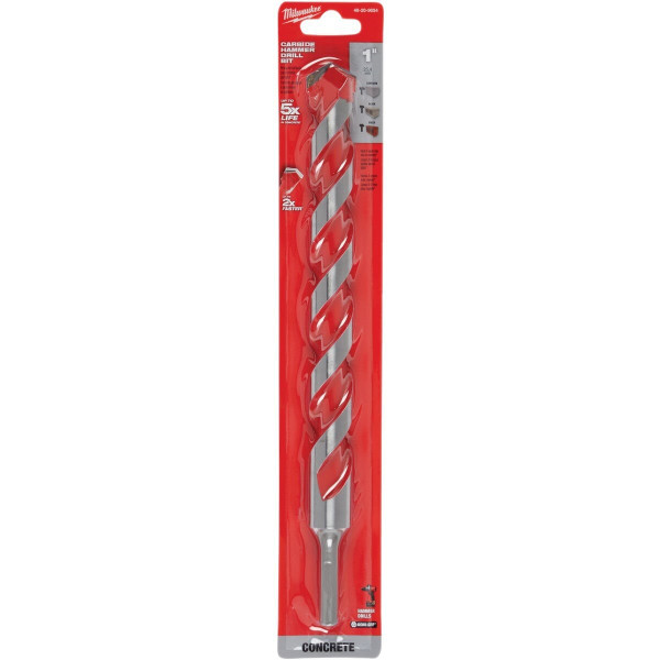 Milwaukee Tool 1" x 10" x 12" Carbide Hammer Drill Bit with POWER TIP