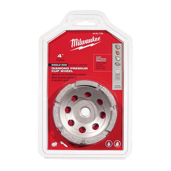 Milwaukee Tool 4" Diamond Cup Wheel Single Row