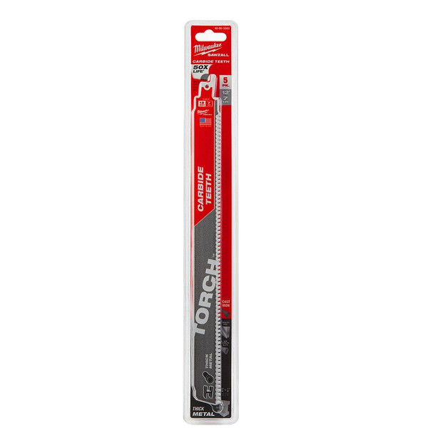 Milwaukee Tool 12" 8TPI The TORCH with CARBIDE TEETH 5PK