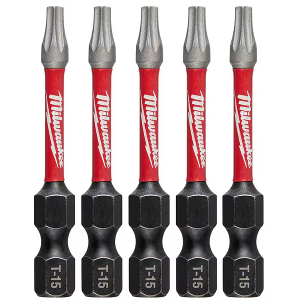 Milwaukee Tool T15 TORX SHOCKWAVE Impact 2" Power Bits (5 pk)