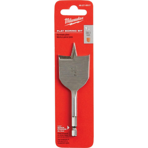 Milwaukee Tool 1-1/2" x 4.5" Flat Boring Bit