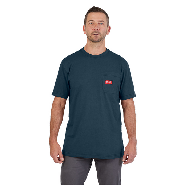 Milwaukee Tool GRIDIRON Pocket T-Shirt - Short Sleeve Blue M