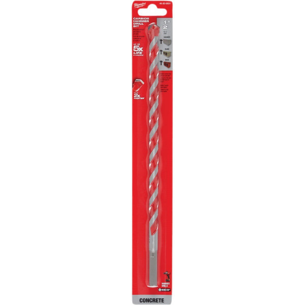 Milwaukee Tool 1/2" x 10" x 12" SHOCKWAVE Impact Duty Carbide Hammer Drill Bit with POWER TIP