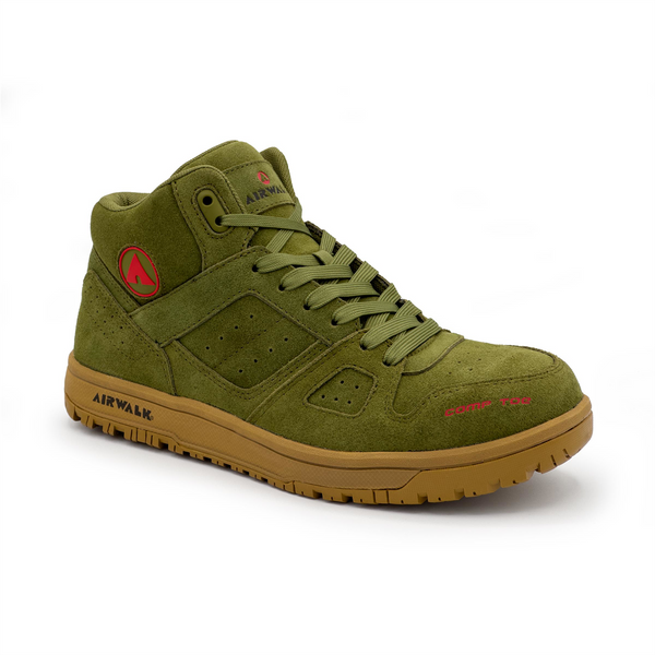 Airwalk AIRWALK - MONGO MID Series - Men's Mid Top Shoe - CT|EH|SR - Olive/Gum - Size: 9M