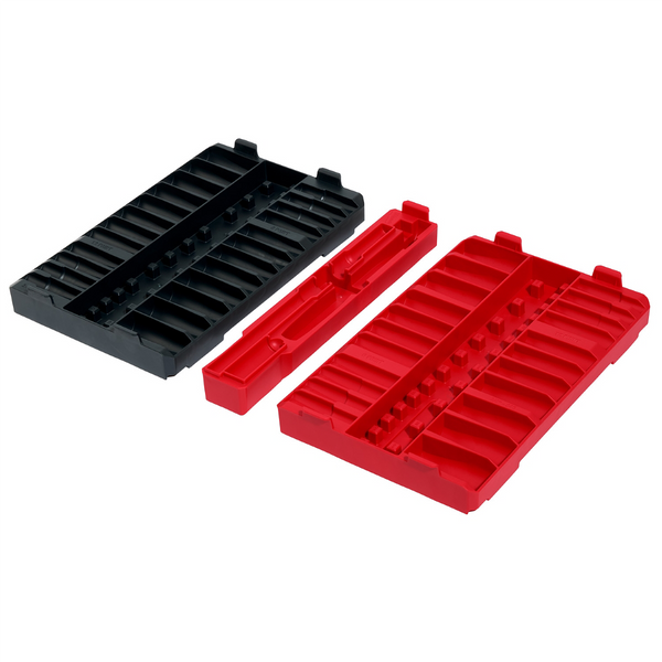 Milwaukee Tool 98pc 3/8 inch Drive 6-Point & 12-Point Metric & SAE Ratchet and Socket Trays