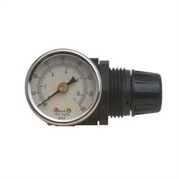 Motorguard J.R. Tech 04049 Mini Regulator with Gauge, 1/4 in NPT, Use With: HVLP Spray Gun