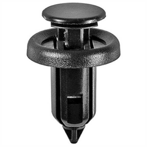 AUVECO 21173 Push-Type with Drive Pin Bumper and Splash Shield Retainer, 20 mm Dia Head, Nylon, Black