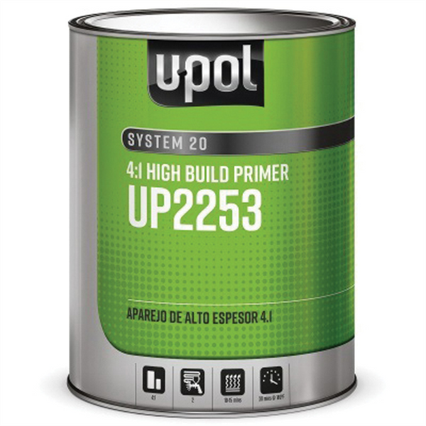 U Pol Products 2275V High VOC National Rule High Build Primer, 1 gal Tin, Black, 4:1 Mixing